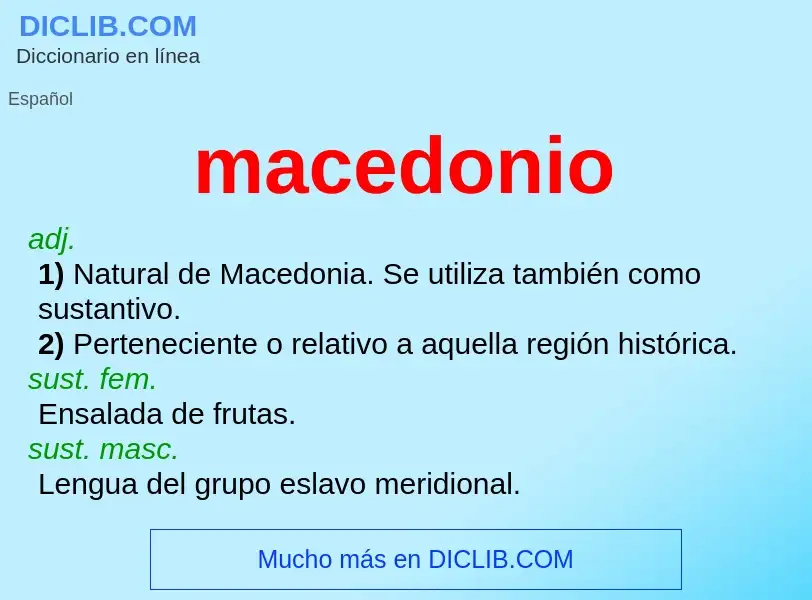 Wat is macedonio - definition