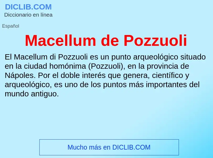 Wat is Macellum de Pozzuoli - definition