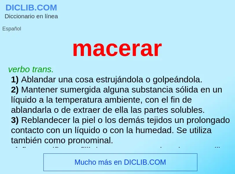 What is macerar - definition