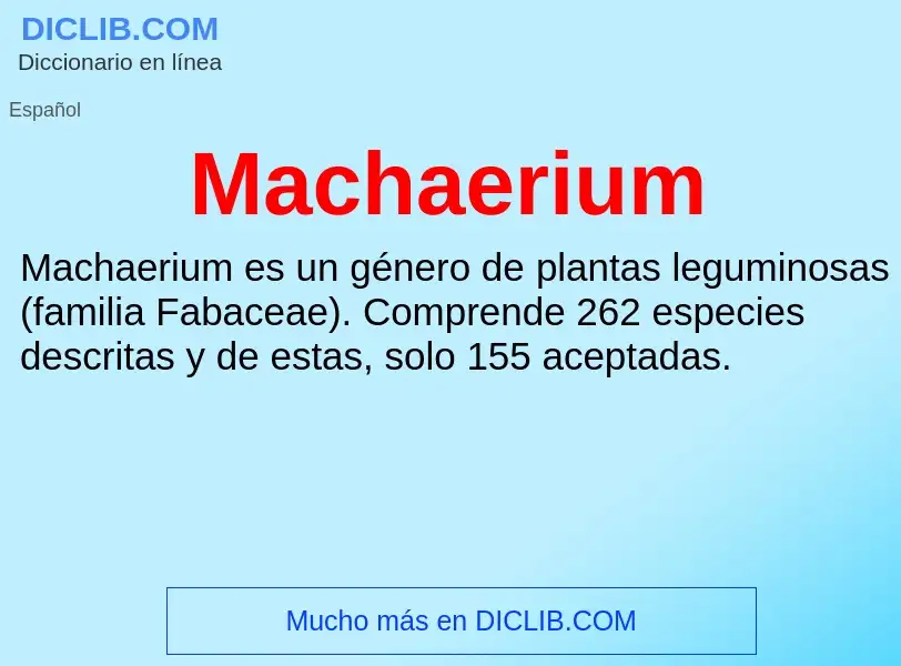 Wat is Machaerium - definition