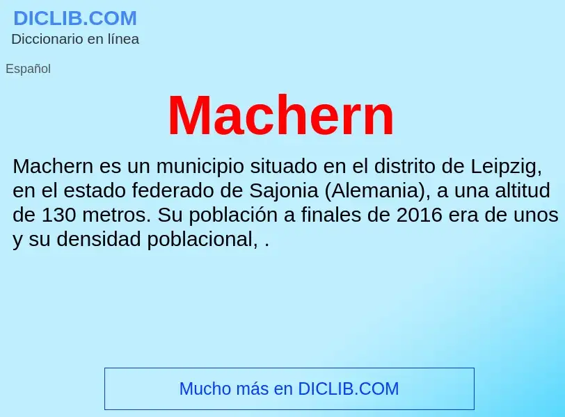 Wat is Machern - definition