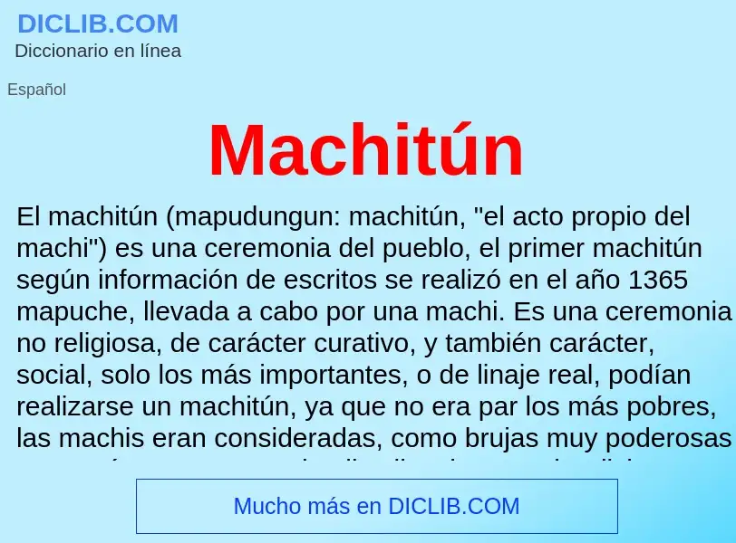 Wat is Machitún - definition