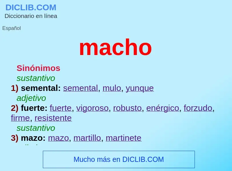 What is macho - meaning and definition