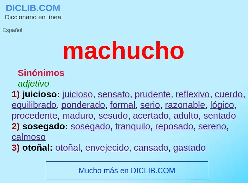 Wat is machucho - definition