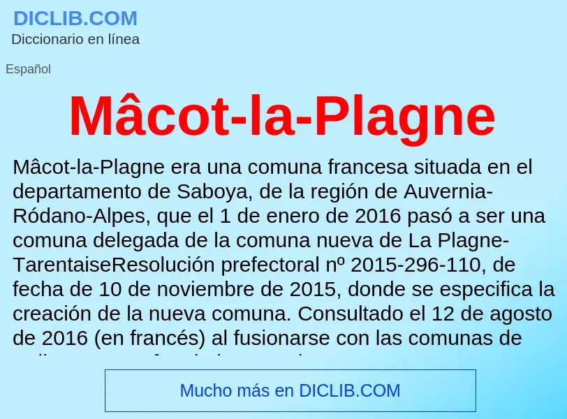 Что такое Mâcot-la-Plagne - определение