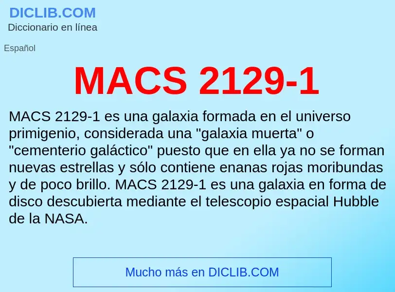 O que é MACS 2129-1 - definição, significado, conceito