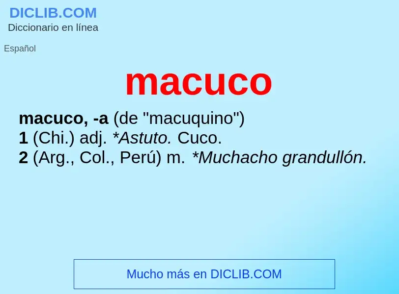 What is macuco - definition