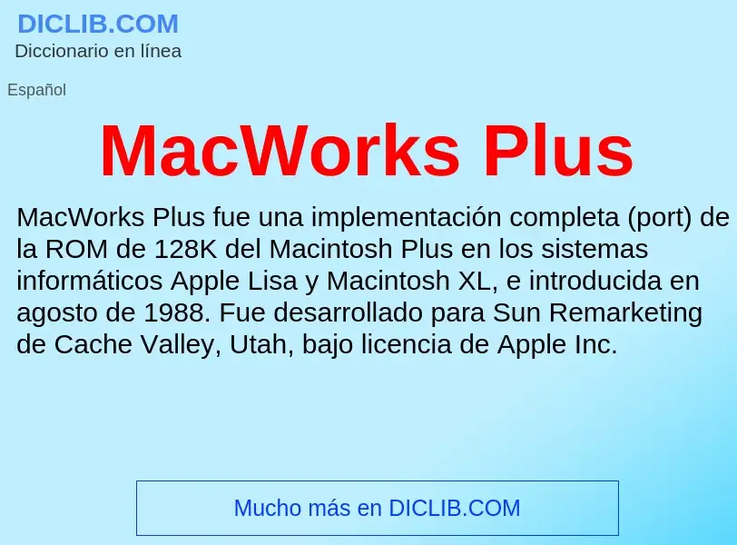 Wat is MacWorks Plus - definition