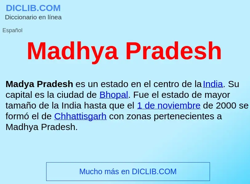 ¿Qué es Madhya Pradesh ? - significado y definición