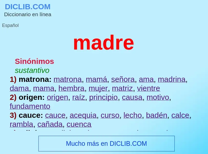 What is madre - meaning and definition