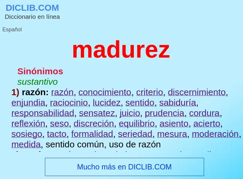 What is madurez - definition