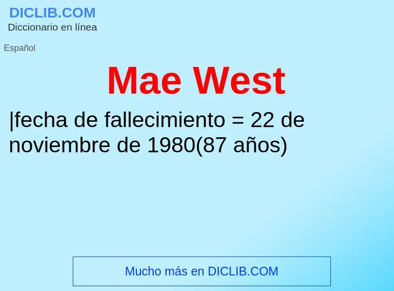 Wat is Mae West - definition