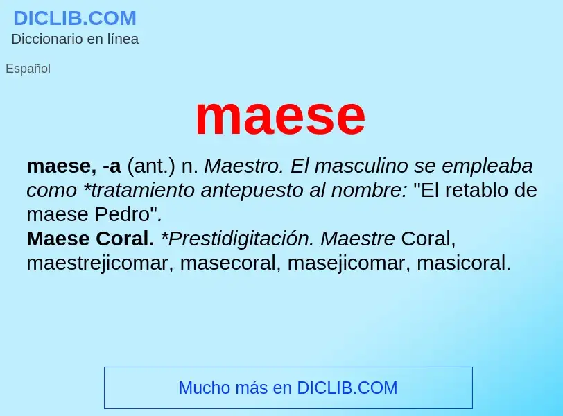 What is maese - definition