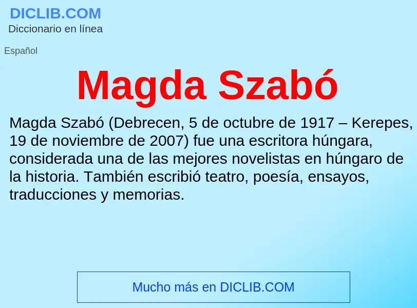 Что такое Magda Szabó - определение