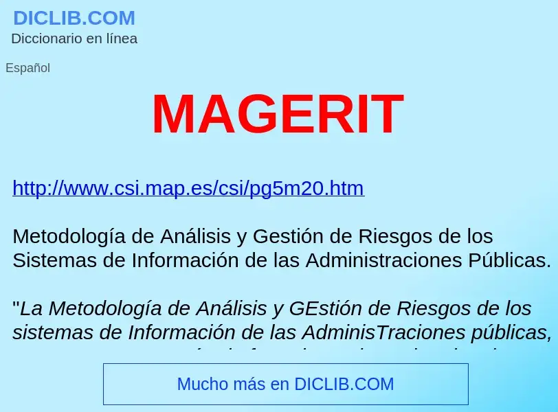 What is MAGERIT  - meaning and definition