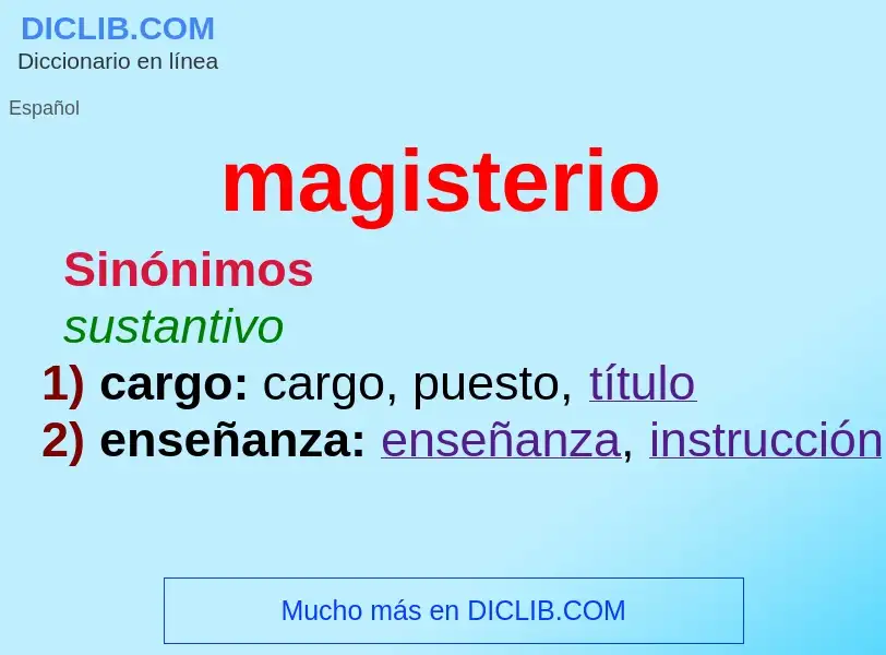 What is magisterio - meaning and definition