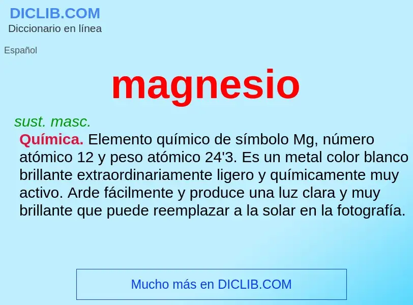 ¿Qué es magnesio? - significado y definición