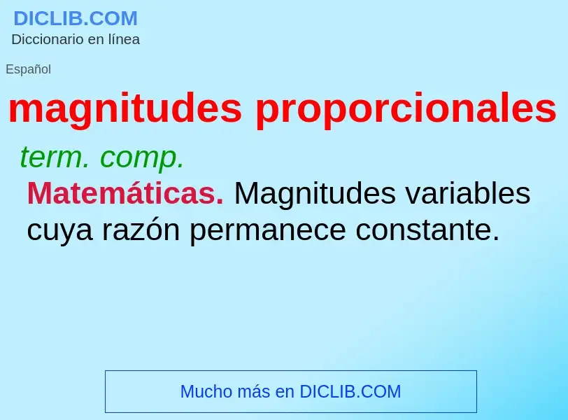 Che cos'è magnitudes proporcionales - definizione