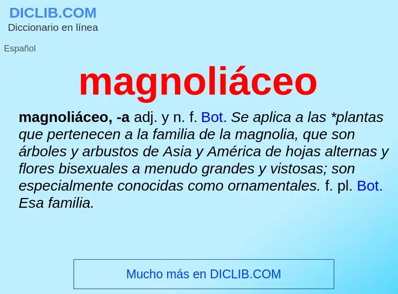 Was ist magnoliáceo - Definition