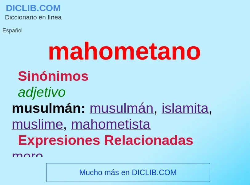 What is mahometano - definition