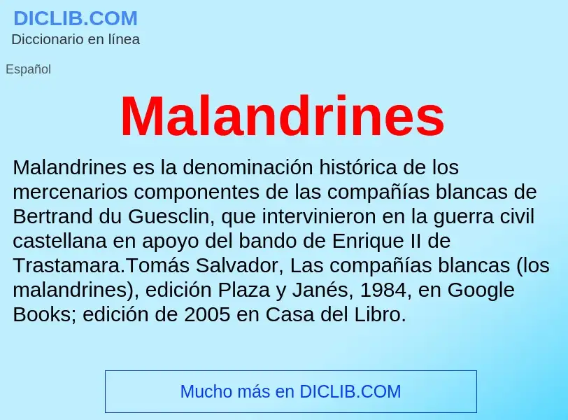 What is Malandrines - definition