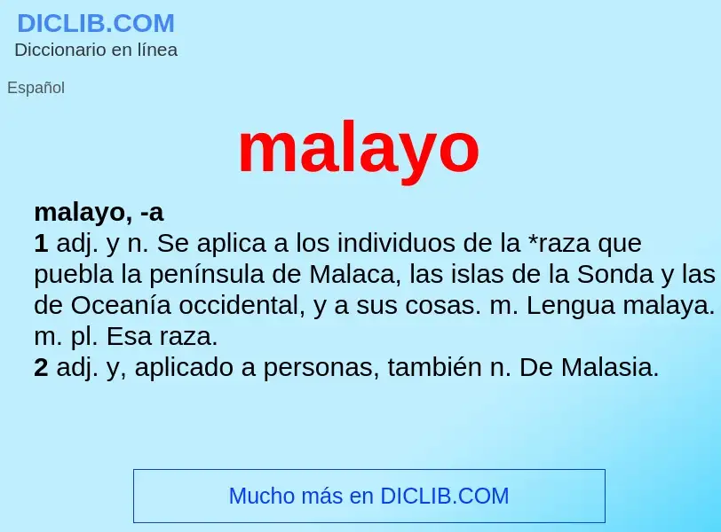 ¿Qué es malayo? - significado y definición