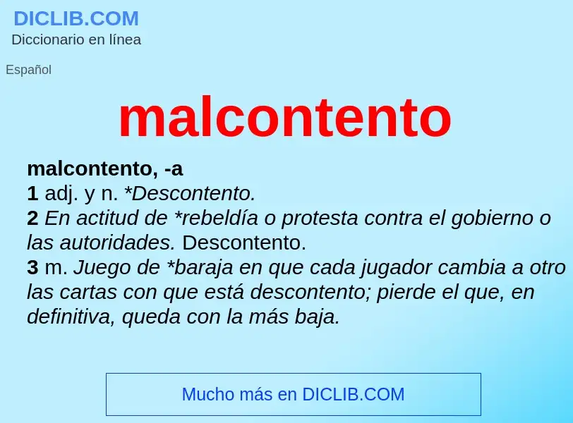 What is malcontento - definition