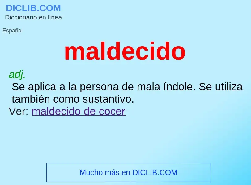 ¿Qué es maldecido? - significado y definición