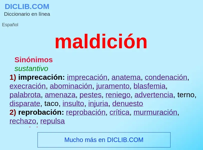 Wat is maldición - definition