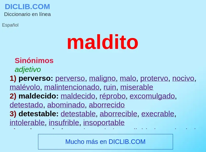 What is maldito - definition