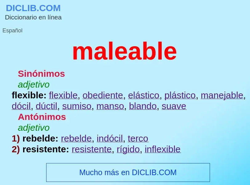 What is maleable - definition