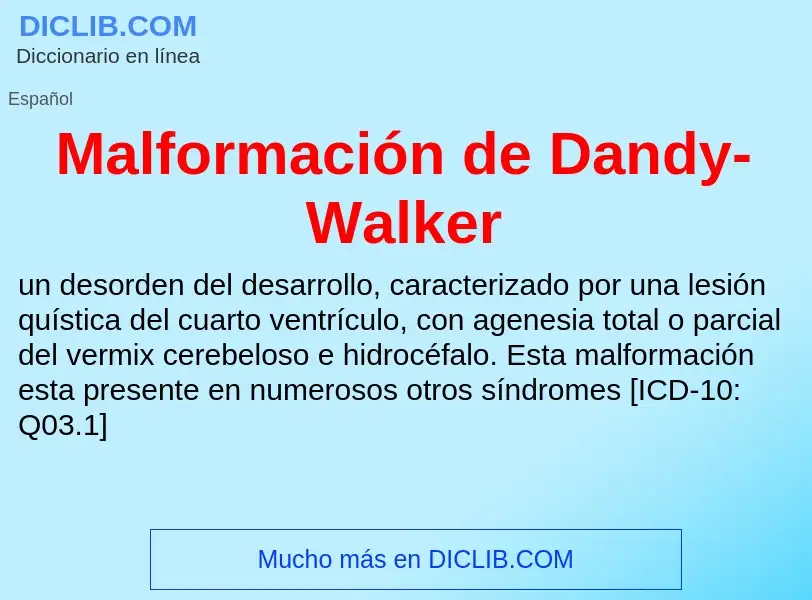 Wat is Malformación de Dandy-Walker - definition