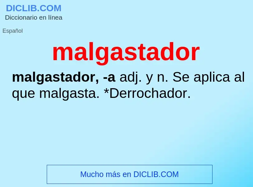 Was ist malgastador - Definition