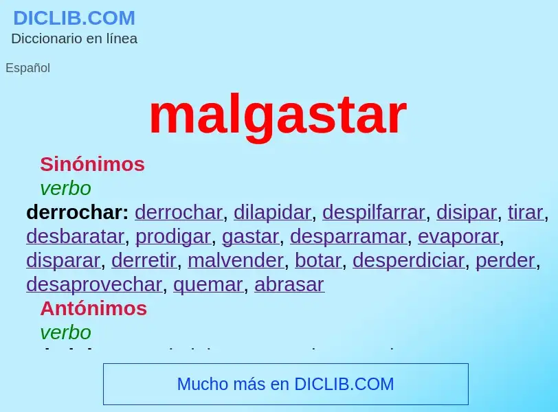 Wat is malgastar - definition