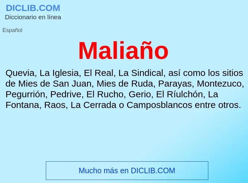 What is Maliaño - meaning and definition