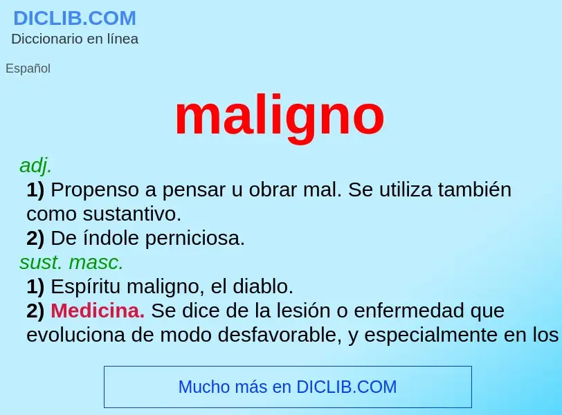 ¿Qué es maligno? - significado y definición