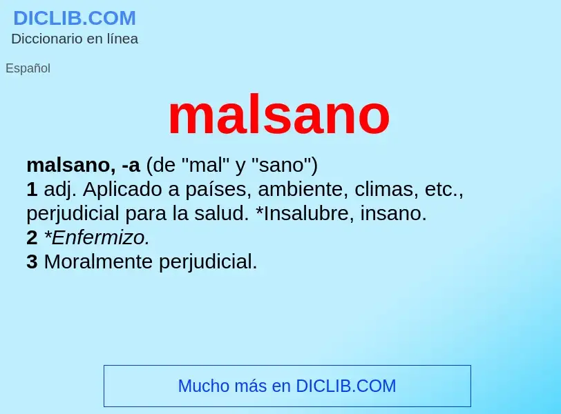 What is malsano - meaning and definition