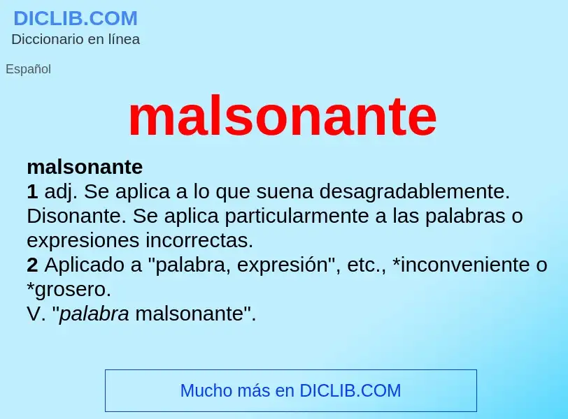 Что такое malsonante - определение