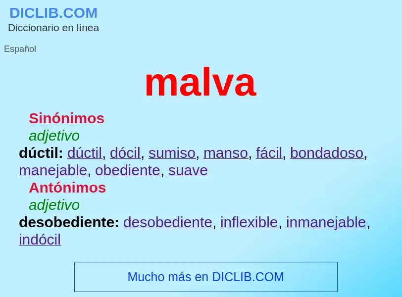 ¿Qué es malva? - significado y definición