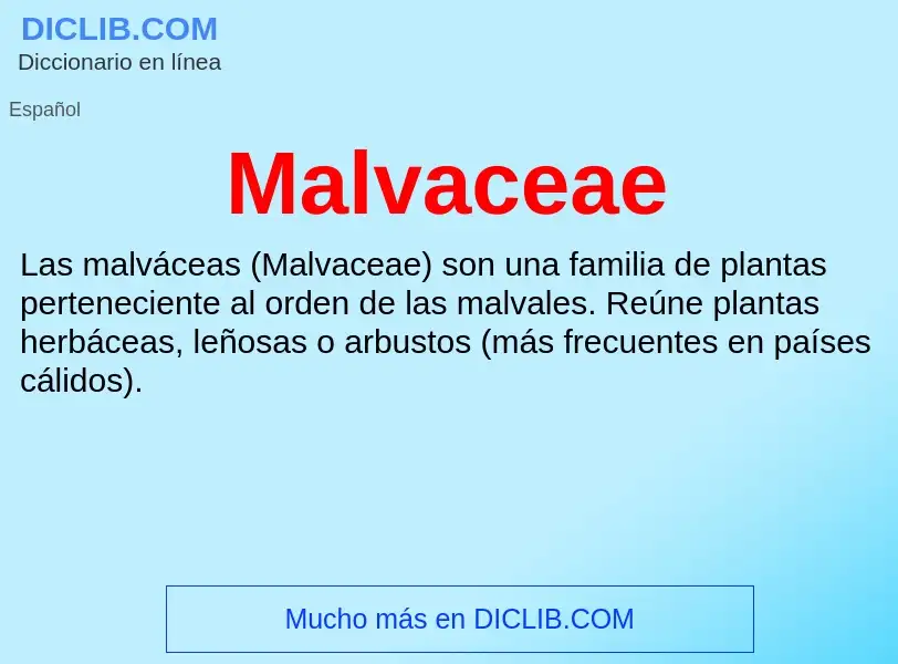 ¿Qué es Malvaceae? - significado y definición