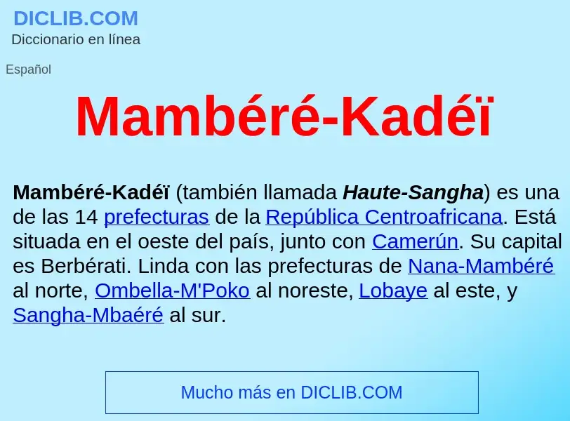 What is Mambéré-Kadéï  - definition