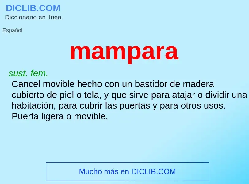 ¿Qué es mampara? - significado y definición