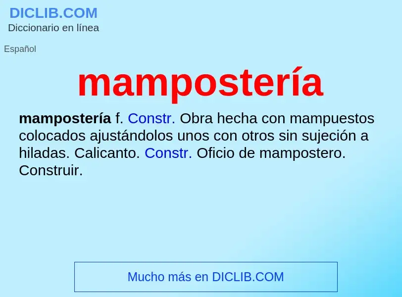 What is mampostería - definition