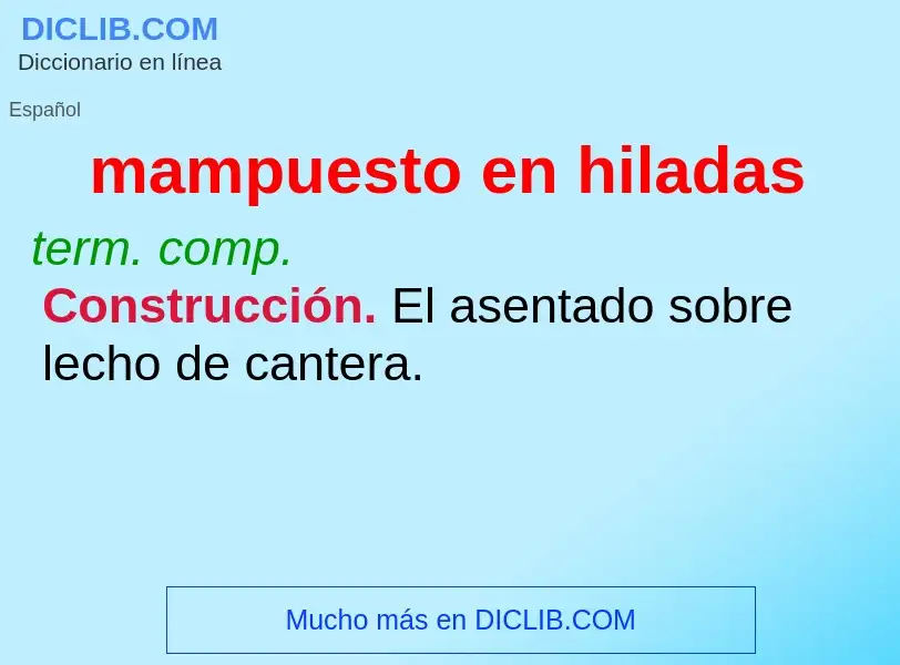 What is mampuesto en hiladas - definition