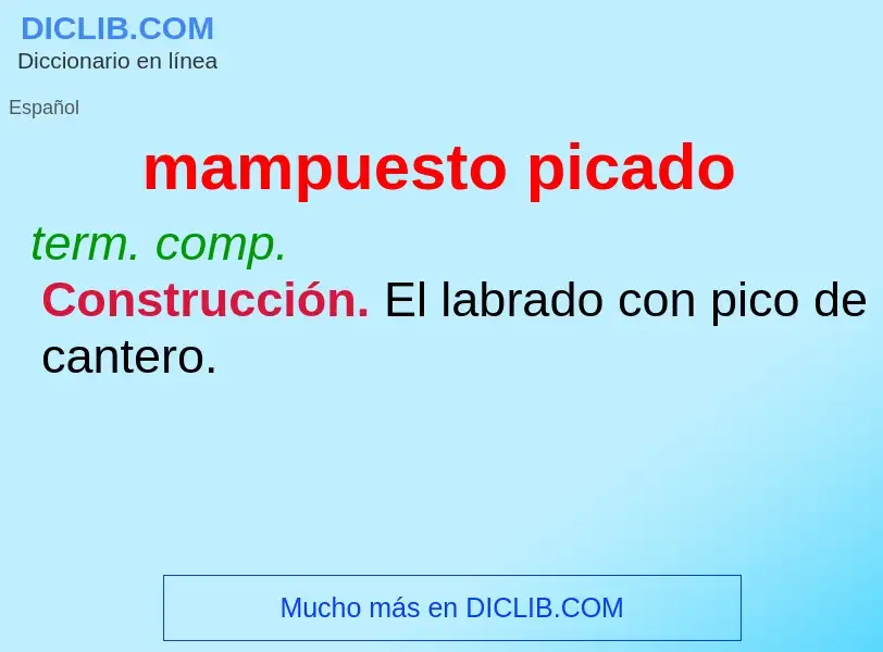 What is mampuesto picado - definition