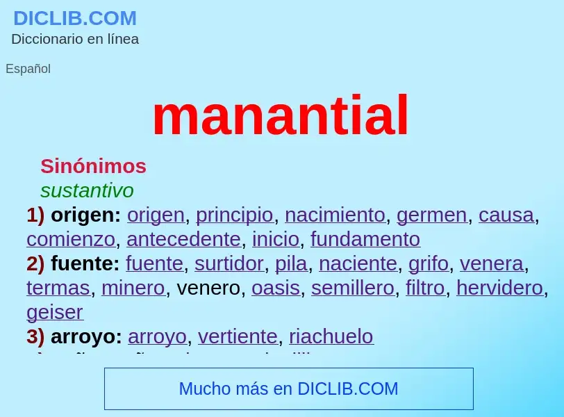 What is manantial - meaning and definition