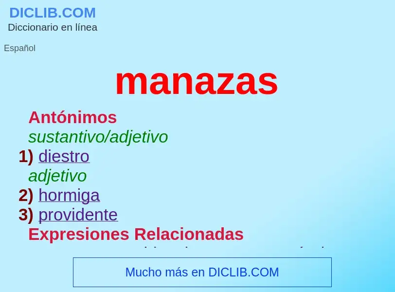 What is manazas - meaning and definition