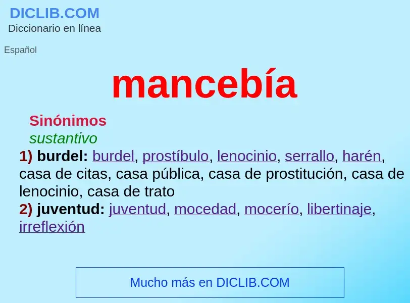 What is mancebía - definition