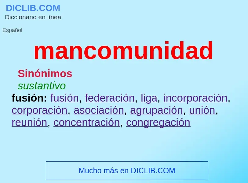 What is mancomunidad - definition