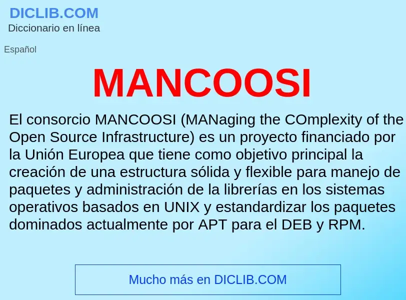 Wat is MANCOOSI - definition